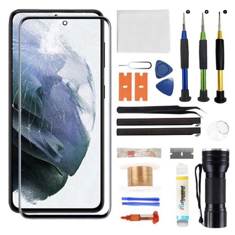 Touch Screen Repair Kit Fit Galaxy S21 6.2” Front Outer Glass Lens Replacement